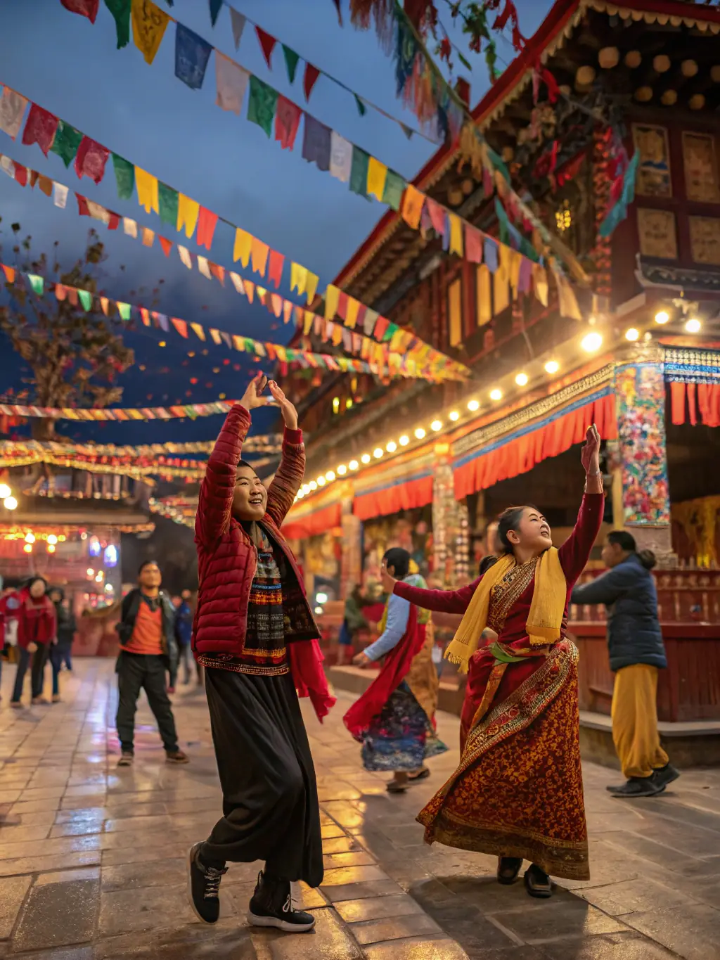 A scene from a regional cultural event being filmed by association members, capturing the vibrant atmosphere and community spirit.